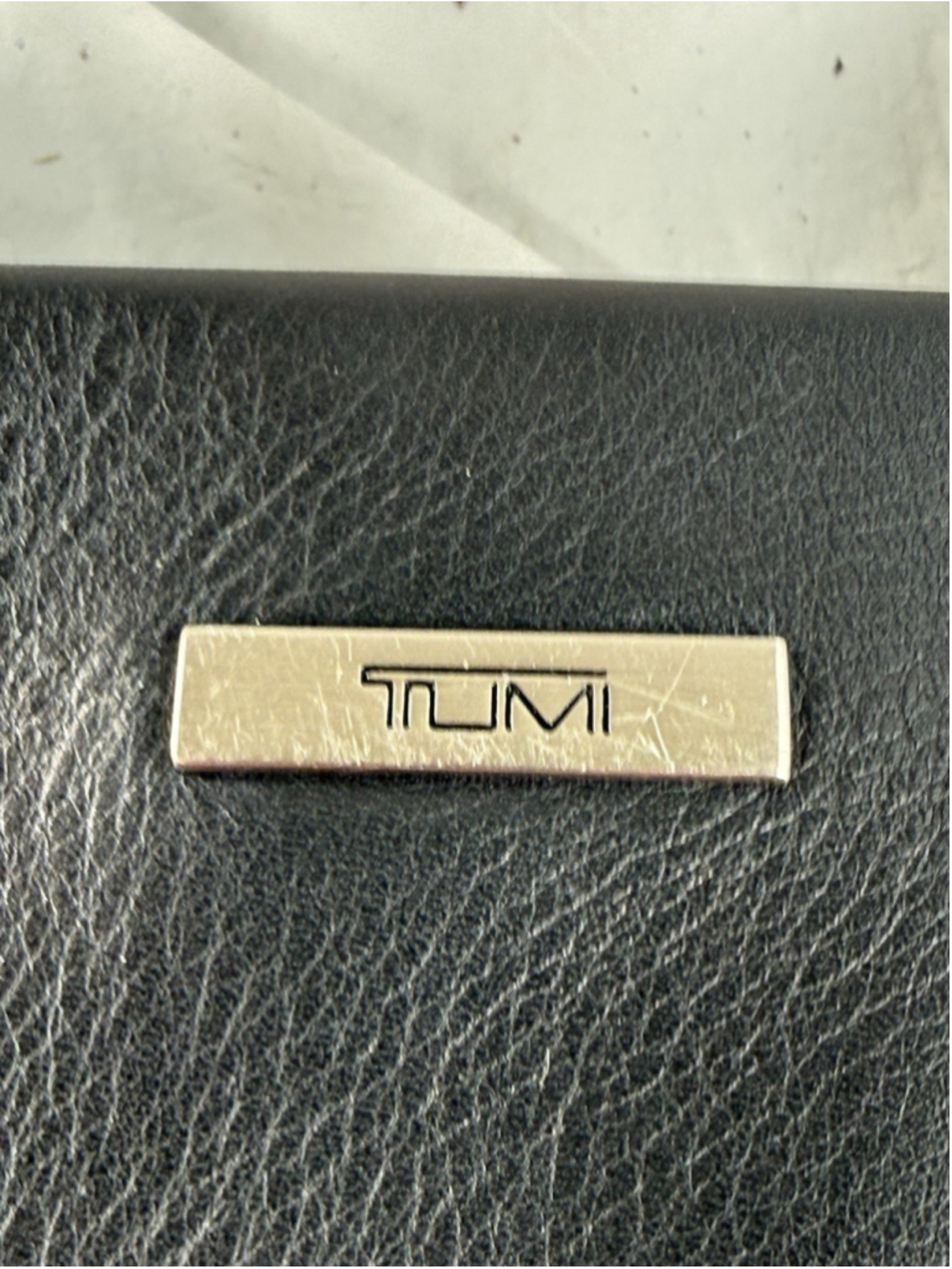 vintage TUMI OLD MONEY black leather shoulder tote bag east-west structured - Picture 13 of 15